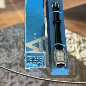 Avon Diamond Accent Watch with Mother of Pearl Dial